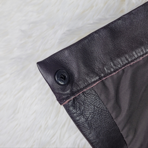 French Connection Sz 4 Brown 100% Sheep Leather Mini Wrap Skirt A-Line Supple - Picture 9 of 14